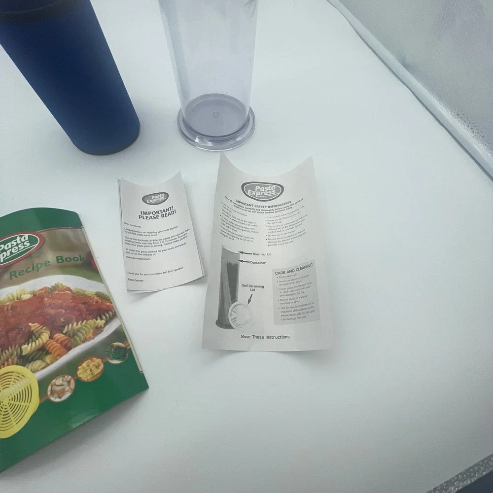 Pasta Express As Seen On TV Pasta Maker Tube Cooker with Thermal Sleeve and Reci